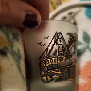 California Frosted Shot Glass with Tropical Design